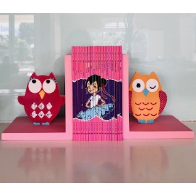Bookends Pink Owl